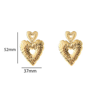 Oorbellen E5438-2 Roped heart goud - Day&amp;Eve 