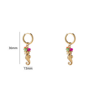 Oorbellen E5254-2 Seahorse hoop goud - Day&amp;Eve