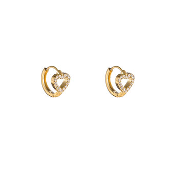 Oorbellen E5450-2 Chrystal heart hoop goud - Day&amp;Eve