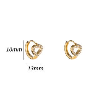 Oorbellen E5450-2 Chrystal heart hoop goud - Day&amp;Eve