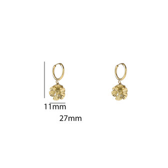 Oorbellen E5402-2 Double flower dangle goud - Day&amp;Eve