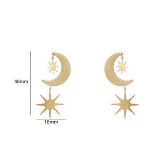 Oorbellen E5441-2 Moon and stars goud - Day&amp;Eve 