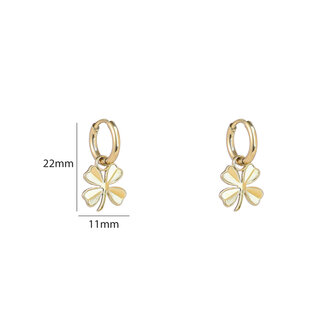 Oorbellen E5403-2 Simple clover hoop goud - Day&amp;Eve