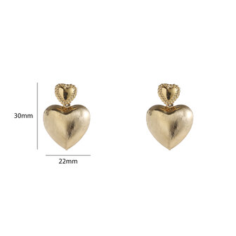 Oorbellen E5434-2 Hollow heart goud - Day&amp;Eve 