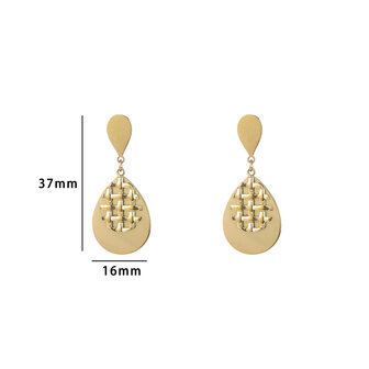 Oorbellen E5250-2 Grated drop dangle goud - Day&amp;Eve