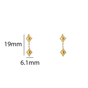 Oorbellen E5294-2 Double diamond stud goud - Day&amp;Eve 