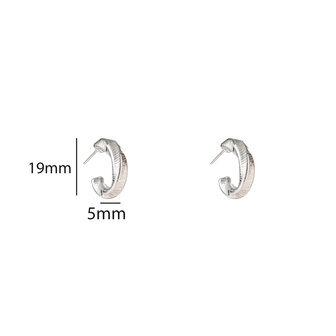 Oorbellen E5386-1 Twisted small creole zilver - Day&amp;Eve