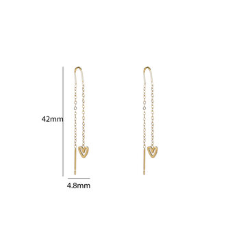 Oorbellen E5444-2 Go trough heart goud - Day&amp;Eve