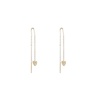 Oorbellen E5444-2 Go trough heart goud - Day&amp;Eve