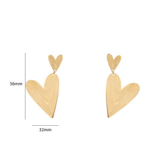 Oorbellen E5432-2 Side hearts goud - Day&amp;Eve