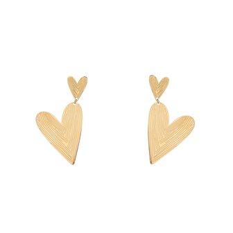 Oorbellen E5432-2 Side hearts goud - Day&amp;Eve