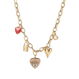 Ketting N5355-2 Lover charms necklace goud- ​​​​​​​Day&amp;Eve 