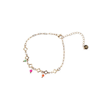 Armband B5269-2 clovers rainbow goud - Day&amp;Eve