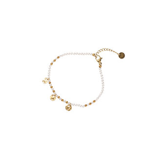 Armband B5287-3 petals pearl goud - Day&amp;Eve