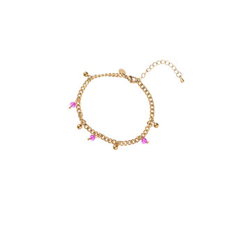 Armband B5362-2 beads + balls pink goud - Day&amp;Eve