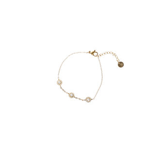 Armband B5280-3 flowers pearl goud - Day&amp;Eve