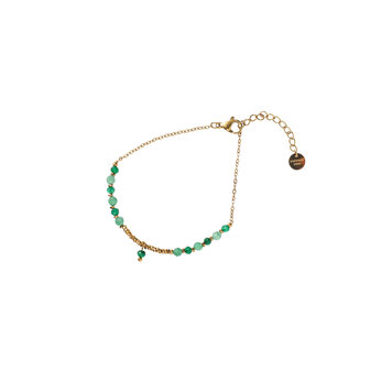 Armband B5282-2 small beads groen goud - Day&amp;Eve