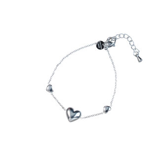 Armband B5358-1 triple heart zilver - Day&amp;Eve