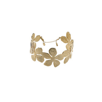 Armband bangle B5373-2 big flowers goud - Day&amp;Eve