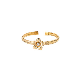 Armband bangle B5290-2 flower goud - Day&amp;Eve