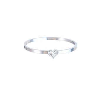 Armband bangle B5209-1 heart zilver - Day&amp;Eve