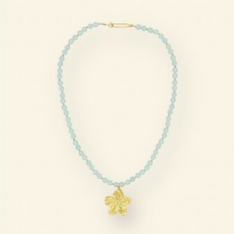 Ketting Lovely lily blauw - MableHappiness