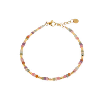 Armband Pastello rainbow goud - Label Kiki