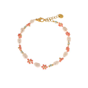 Armband Coral flower goud - Label Kiki