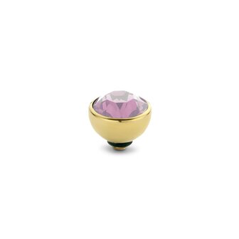 Steentje twisted Basic Pink stone 6 mm goud M01SR 5011 - Melano