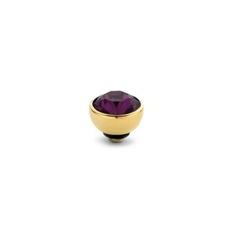 Steentje twisted Basic Aubergine stone 4 mm goud M01SR 5017 - Melano