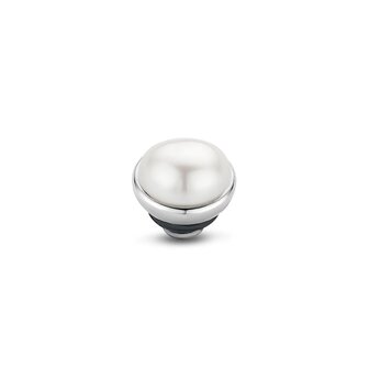 Steentje twisted Pearl 8 mm zilver TM54 - Melano