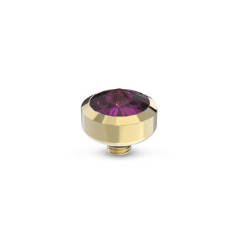 Steentje twisted Glossy Amethyst 6 mm goud TMB8 - Melano