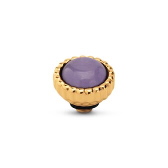 Steentje twisted  Bali Gem Petite Purple Jade 7 mm goud TMD9 - Melano