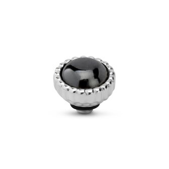 Steentje twisted  Bali Gem Petite Hematite 7 mm zilver TMD9 - Melano