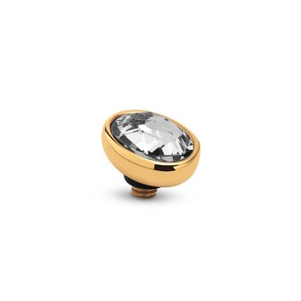 Steentje twisted  Misty  stone Crystal  9,5 mm goud TME3 - Melano