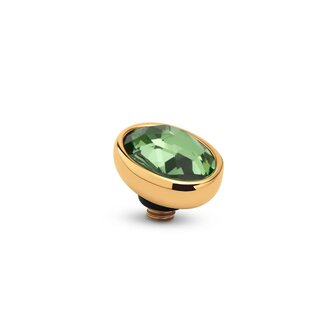 Steentje twisted  Misty  stone Lime 9,5 mm goud TME3 - Melano