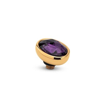 Steentje twisted  Misty stone Purple 9,5 mm goud TME3 - Melano