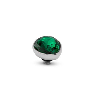 Steentje twisted Raindrop stone Majestic Green zilver 9,5 mm goud TME4 - Melano