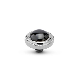 Steentje twisted Smooth Gem Hermatite 8 mm zilver TME5 - Melano