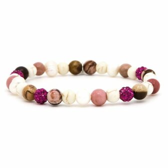 Armband spiral Mauve fuchsia crystal xs - Karma