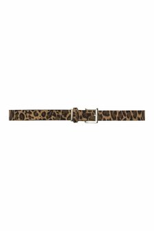 Riem smal leer Skin Belt Leopard Beige/Black - Elvy Fashion