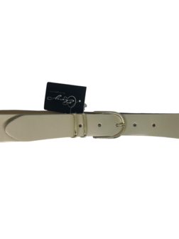 Riem leer Minnesota belt Ecru/Gold - Elvy Fashion