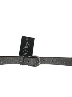 Riem smal leer glitter belt Grey - Elvy Fashion