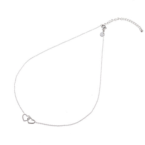 Ketting N3298-1 double heart zilver - Day&Eve