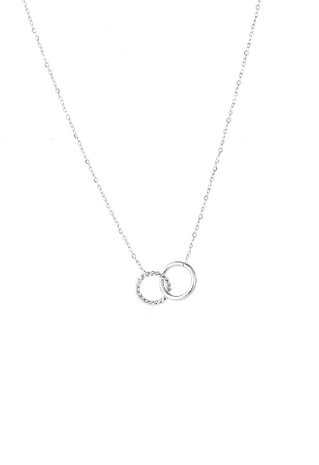 Ketting N2742-1 double hoop zilver - Day&Eve 