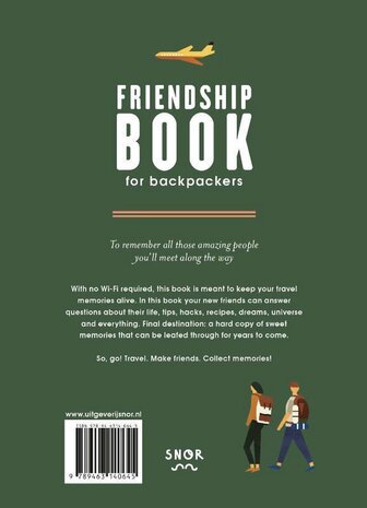 Boek Friendship book for backpackers - De Wereld van Snor