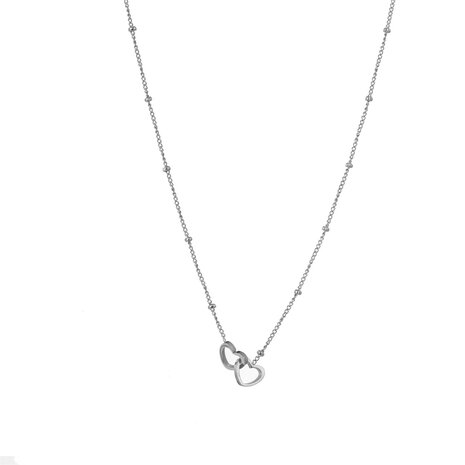 Ketting N1327-1 double heart zilver - Day&Eve 