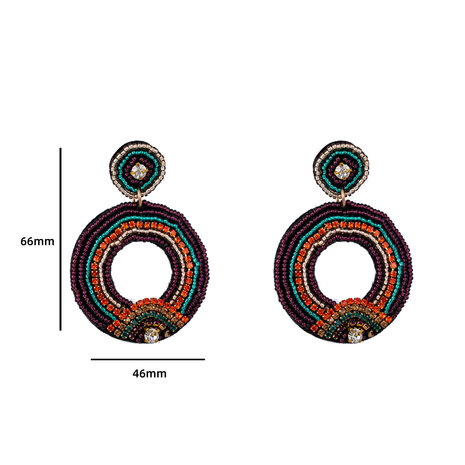 Oorbellen E3565-4 Seed bead round earring mix - Day&Eve 