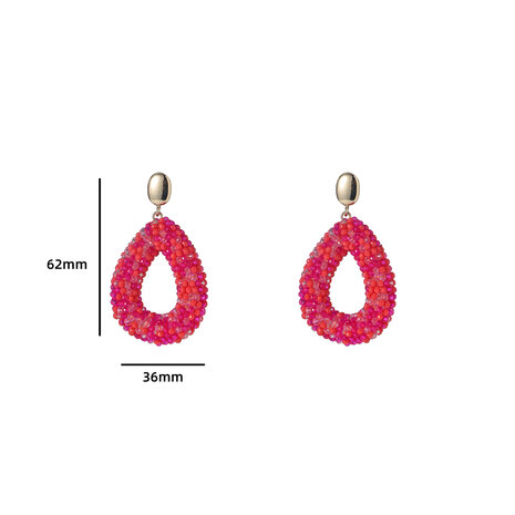 Oorbellen E3508-15 Beads drop pink mix - Day&Eve 