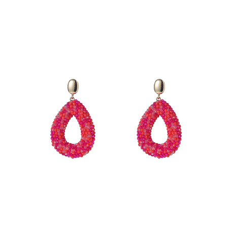 Oorbellen E3508-15 Beads drop pink mix - Day&Eve 